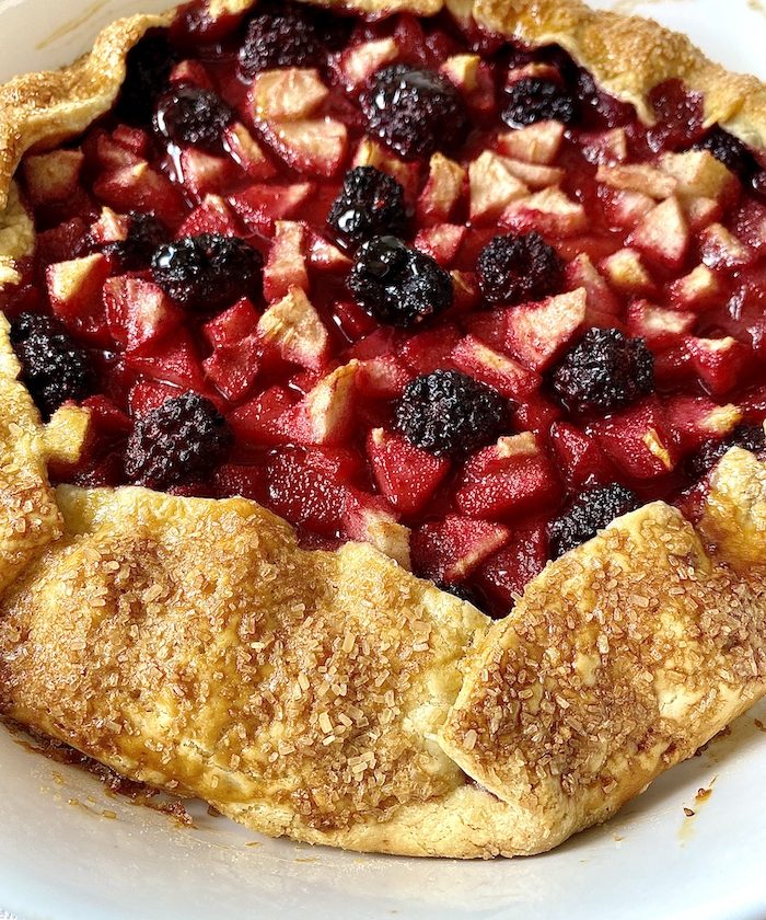 Rustic Pear and Blackberry Pie