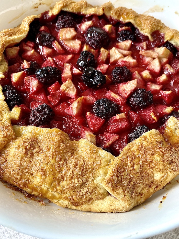 Rustic Pear and Blackberry Pie