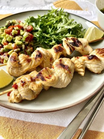 Turkey Skewers with Avocado Salsa