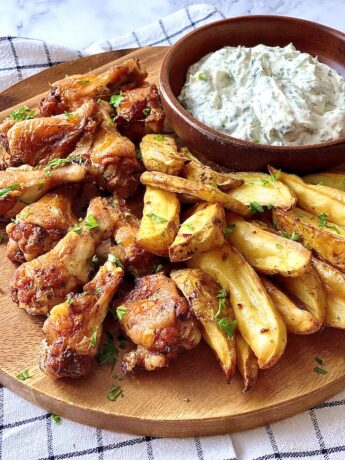 Spicy Chicken Wings with Ranch Dip