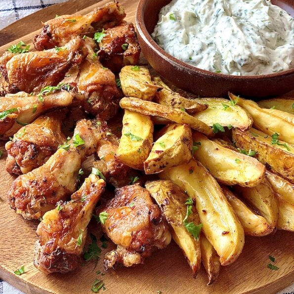 Spicy Chicken Wings with Ranch Dip