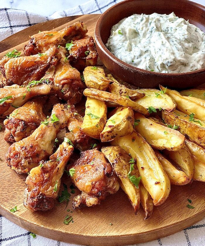 Spicy Chicken Wings with Ranch Dip