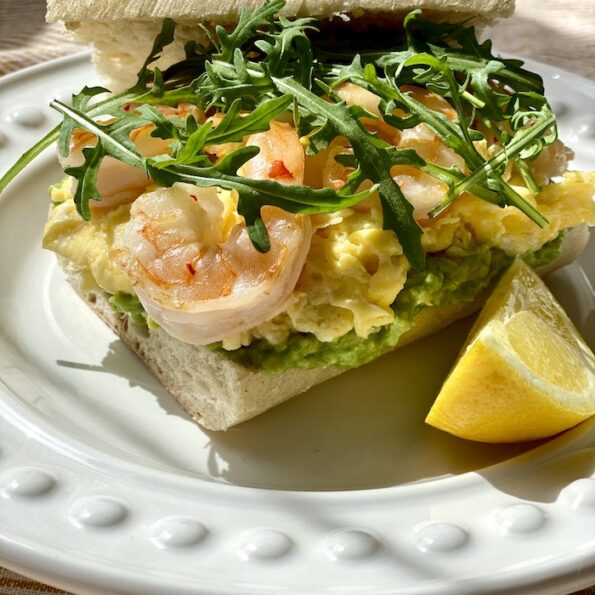 Prawns and Scrambled Eggs Sandwich