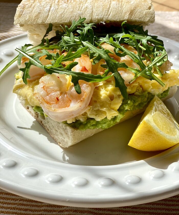 Prawns and Scrambled Eggs Sandwich