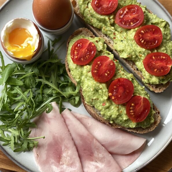 Whipped Avocado Toast and Soft Boiled Eggs