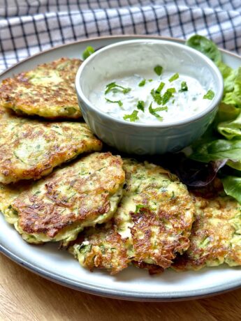 Courgette, Feta and Mint Fritters