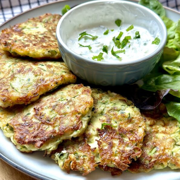 Courgette, Feta and Mint Fritters