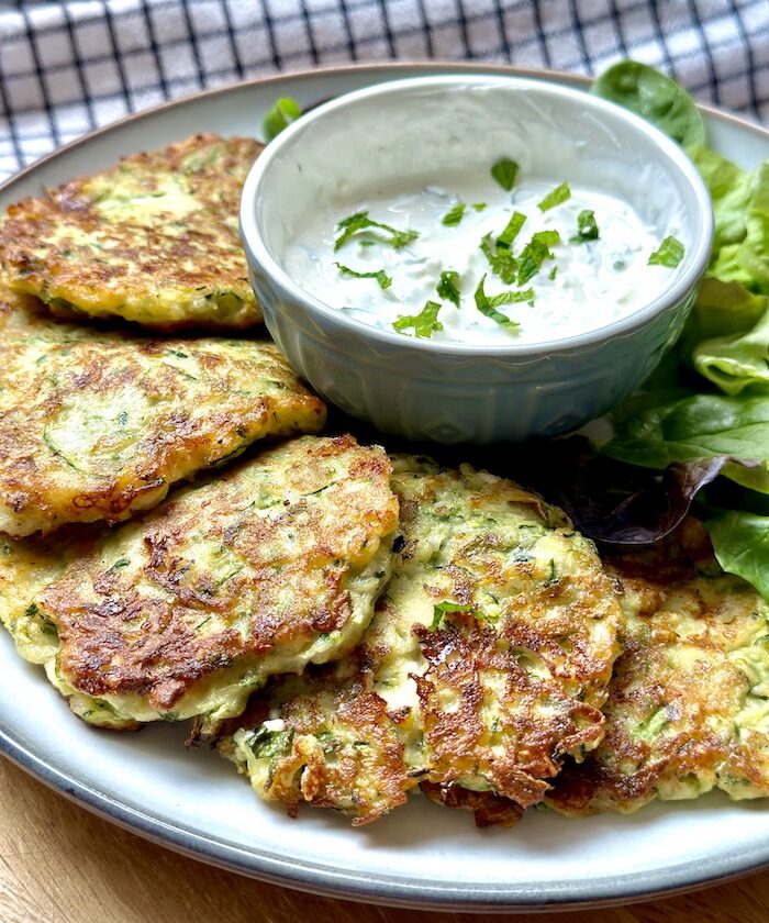 Courgette, Feta and Mint Fritters