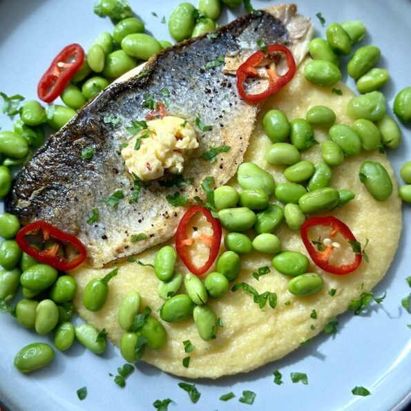 Pan-fried Sea Bass with Lemon Chilli Butter