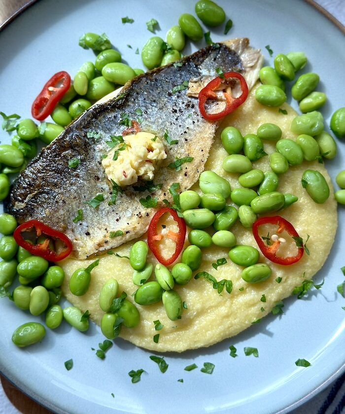 Pan-fried Sea Bass with Lemon Chilli Butter