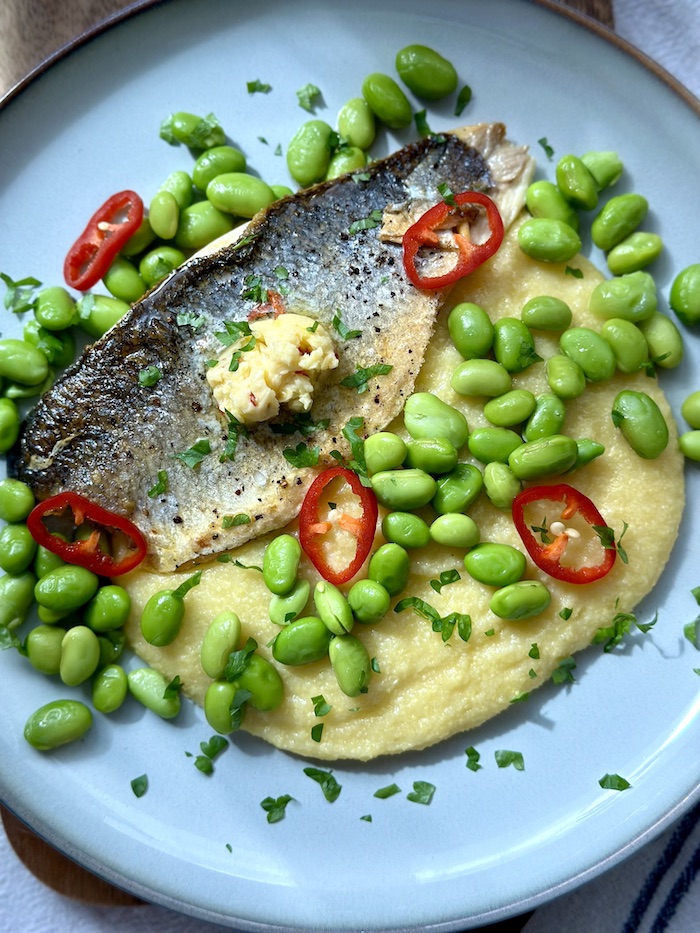 Pan-fried Sea Bass with Lemon Chilli Butter