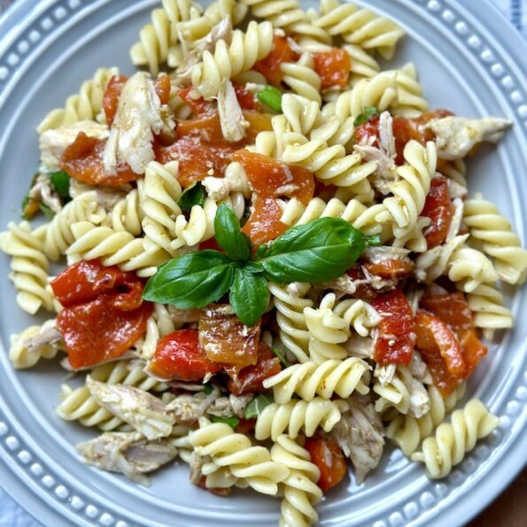 Pasta Salad With Chicken and Grilled Peppers