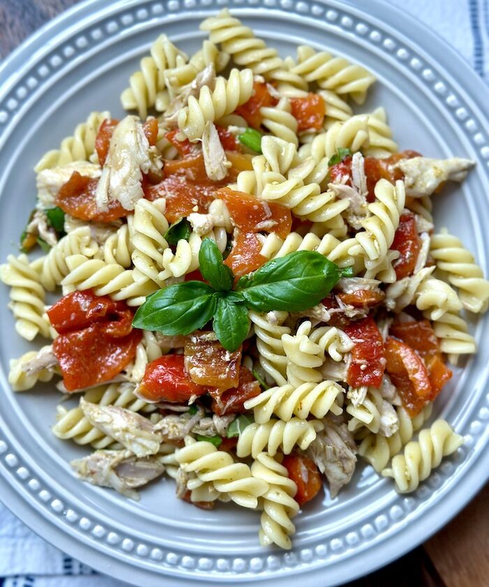 Pasta Salad With Chicken and Grilled Peppers