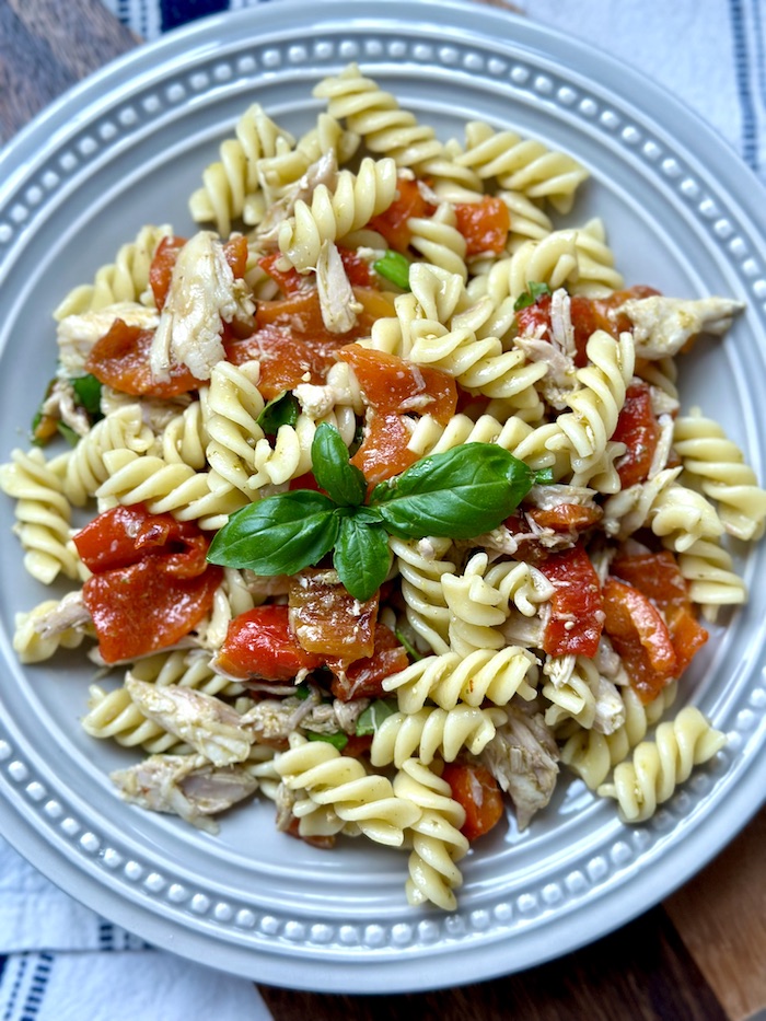 Pasta Salad With Chicken and Grilled Peppers