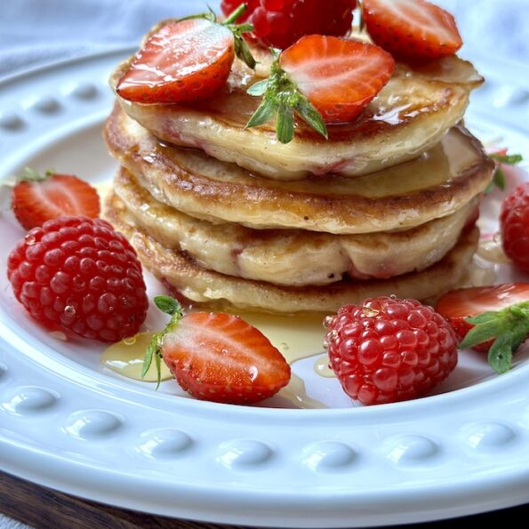 Strawberry Banana Buttermilk Pancakes