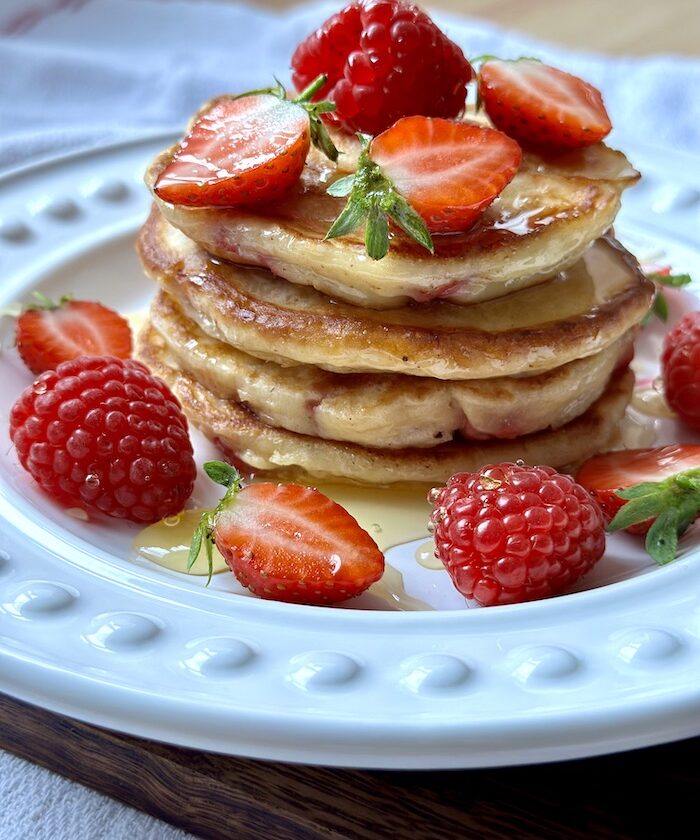 Strawberry Banana Buttermilk Pancakes