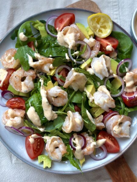 Prawn Salad with Spicy Yoghurt Dressing