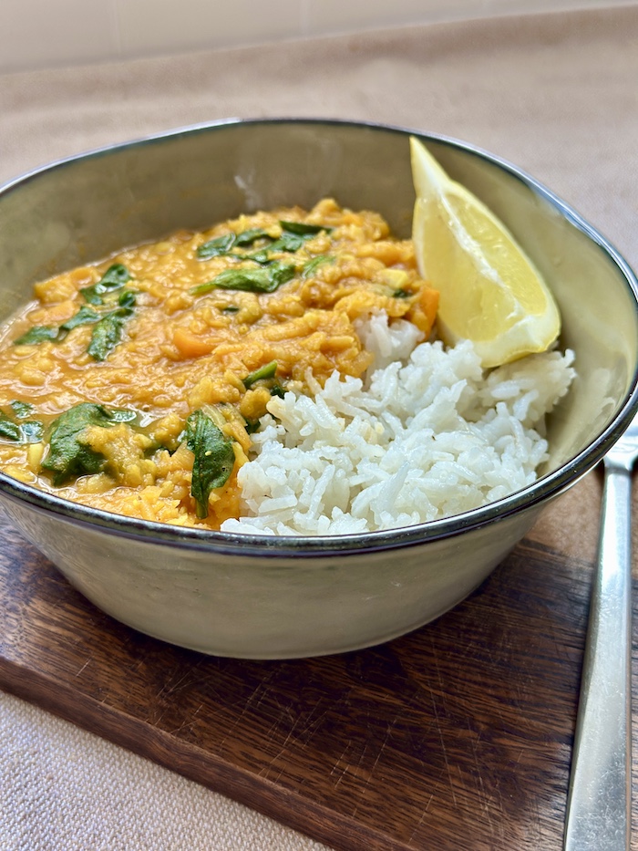 Red Lentil and Spinach Dahl