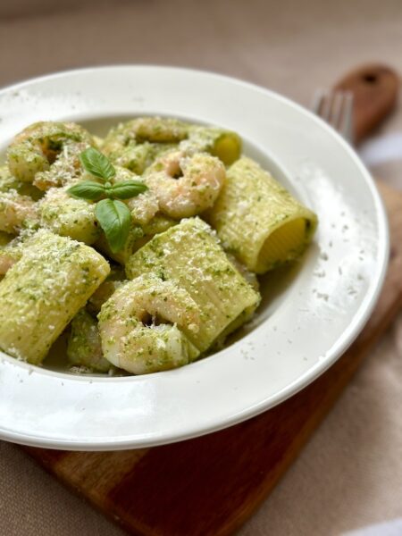 Pesto Pasta with Prawns