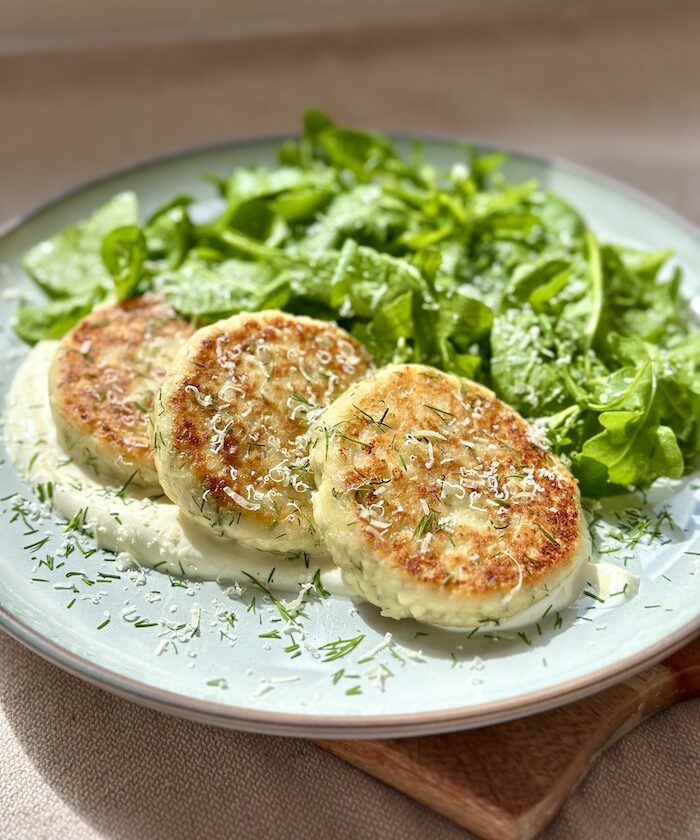 Savoury Cottage Cheese Pancakes with Parmesan and Dill