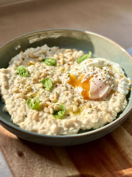 Savoury Oat Porridge with Parmesan and Egg
