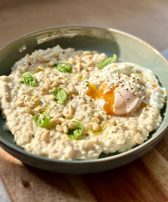 Savoury Oat Porridge with Parmesan and Egg