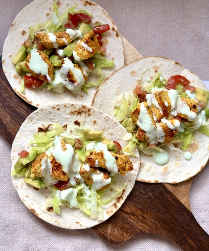 Chicken Wraps with Creamy Herb Yoghurt Sauce