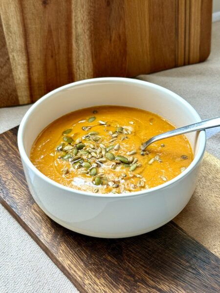 Tomato and Bell Pepper Soup with Butter Beans