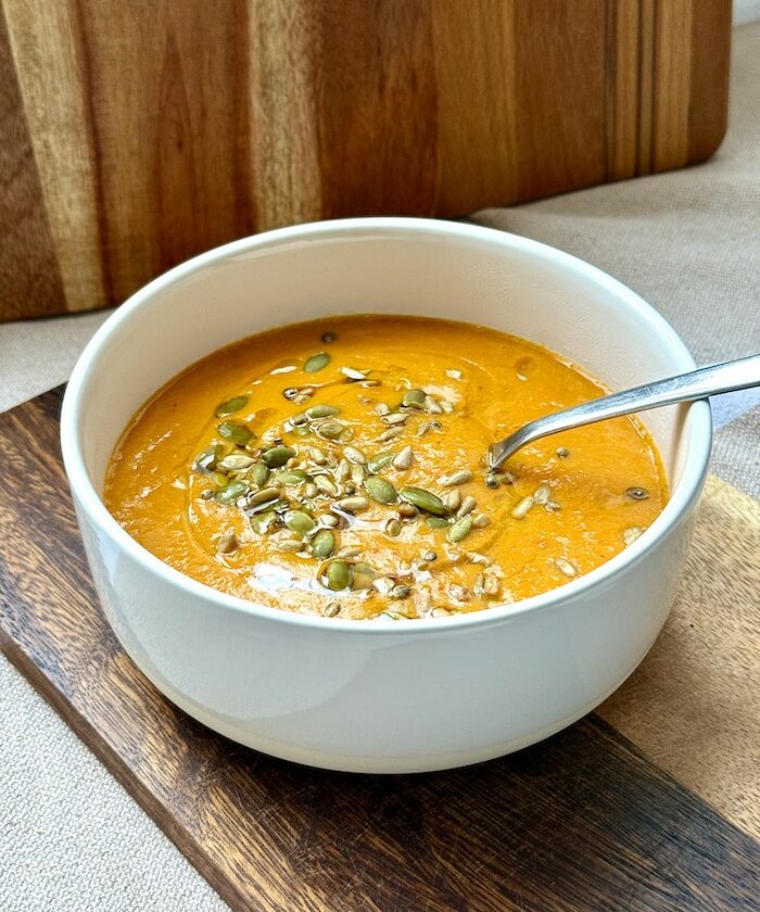 Tomato and Bell Pepper Soup with Butter Beans