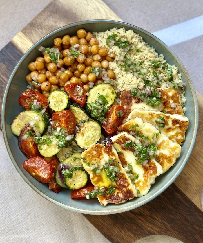 Mediterranean Halloumi and Couscous Bowl