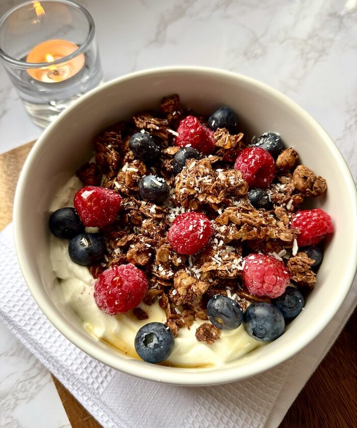 Homemade Chocolate and Macadamia Granola