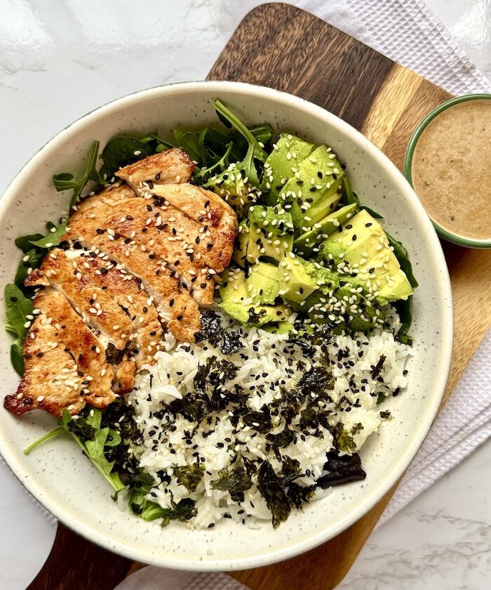 Chicken & Rice Bowl with Creamy Cashew Dressing