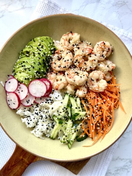 Prawn Bowl with Creamy Wasabi Dressing