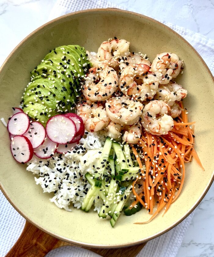 Prawn Bowl with Creamy Wasabi Dressing