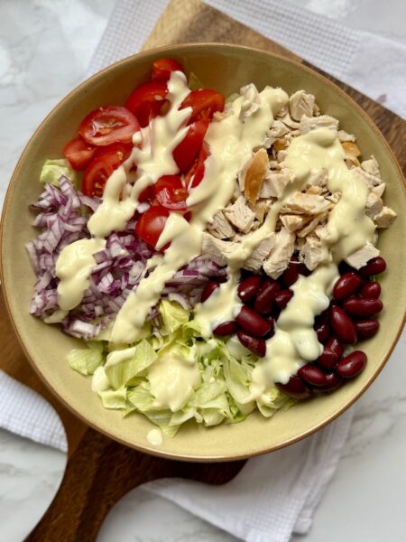 Chicken and Beans Salad with Honey Mustard Dressing