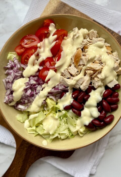 Chicken and Beans Salad with Honey Mustard Dressing