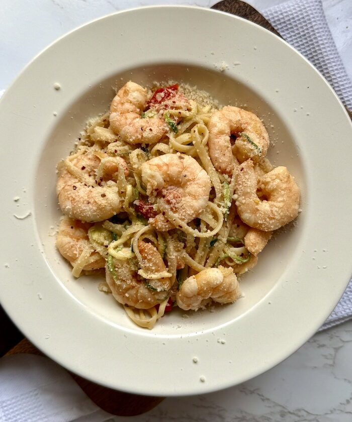 Creamy Prawn, Tomato and Courgette Pasta