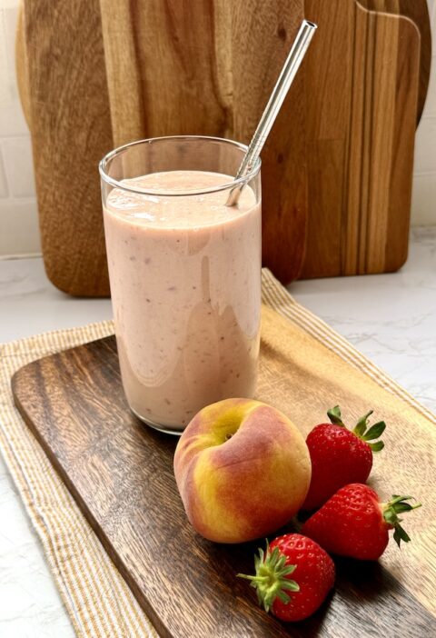 Strawberry Peach Protein Smoothie