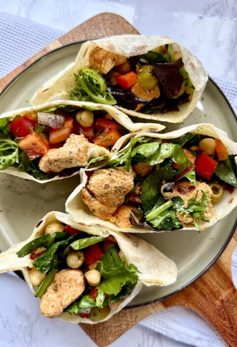 Homemade Pitta Pockets with Chicken and Chickpea Salad