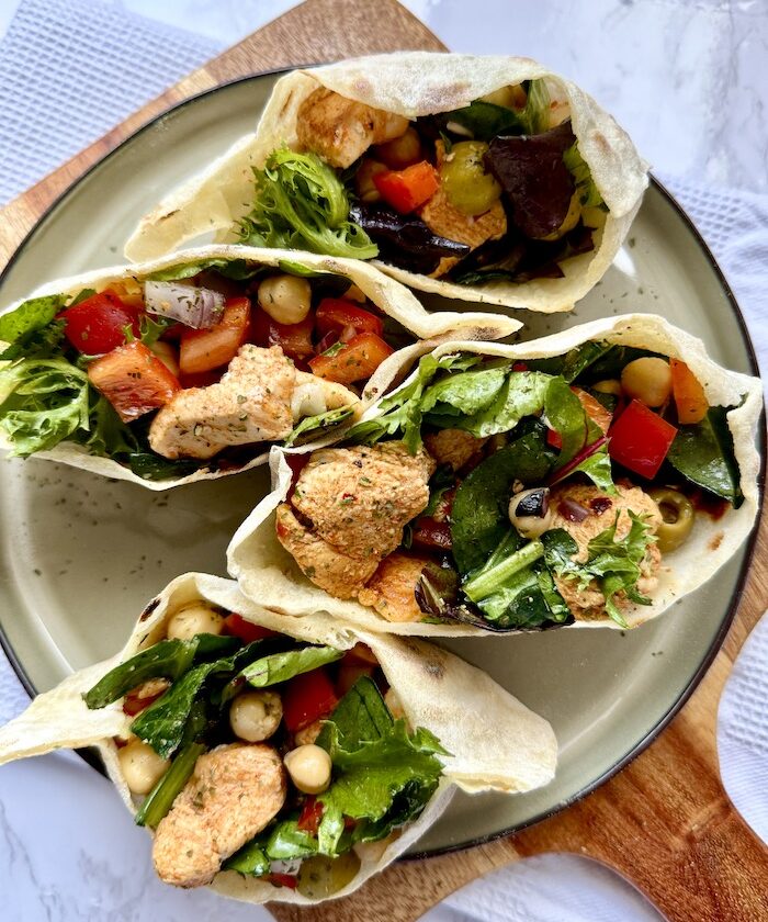 Homemade Pitta Pockets with Chicken and Chickpea Salad