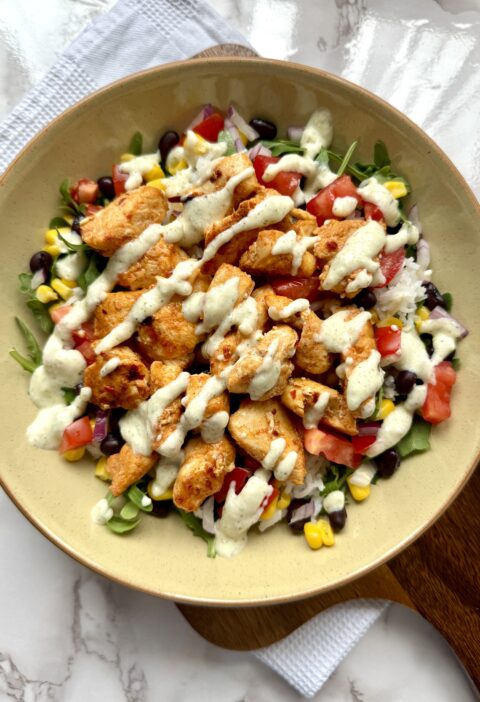Chicken Bowl with Jalapeño Yoghurt Dressing