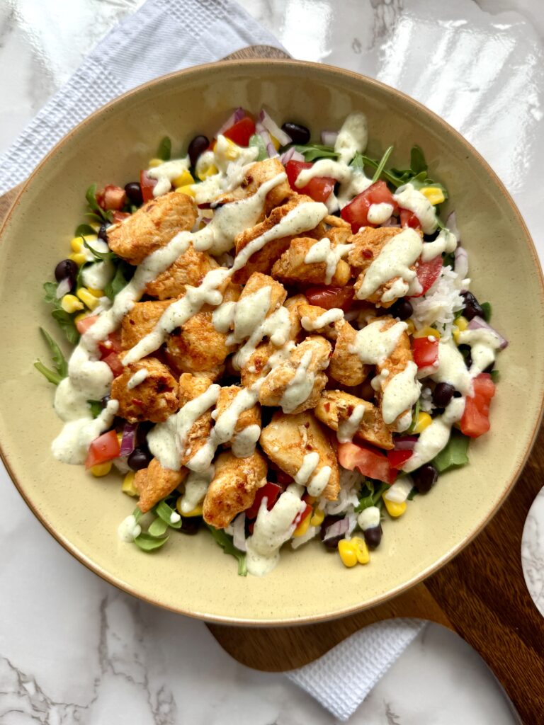 Chicken Bowl with Jalapeño Yoghurt Dressing