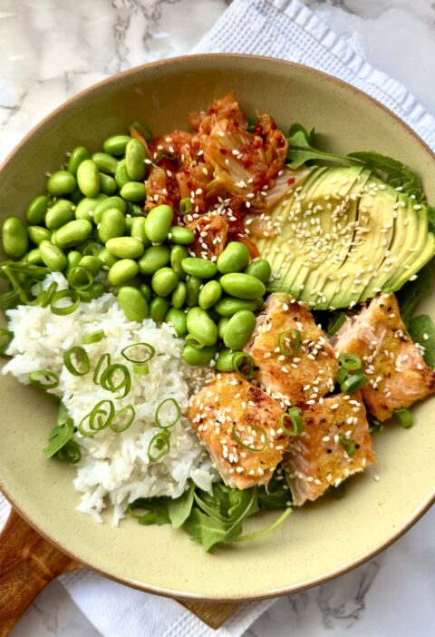 Orange, Garlic & Ginger Grilled Salmon Bowl