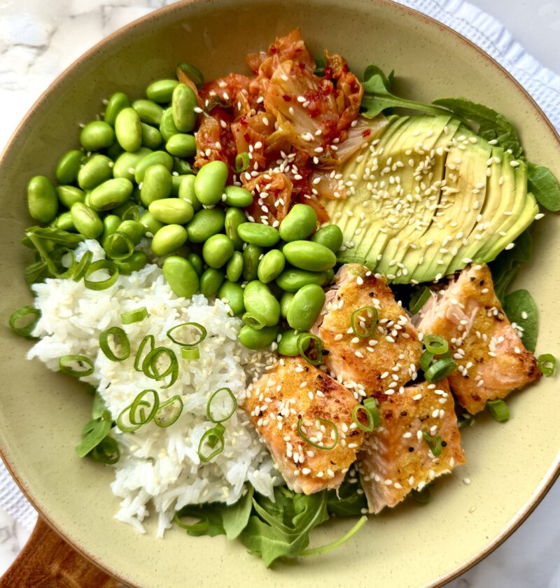 Orange, Garlic & Ginger Grilled Salmon Bowl
