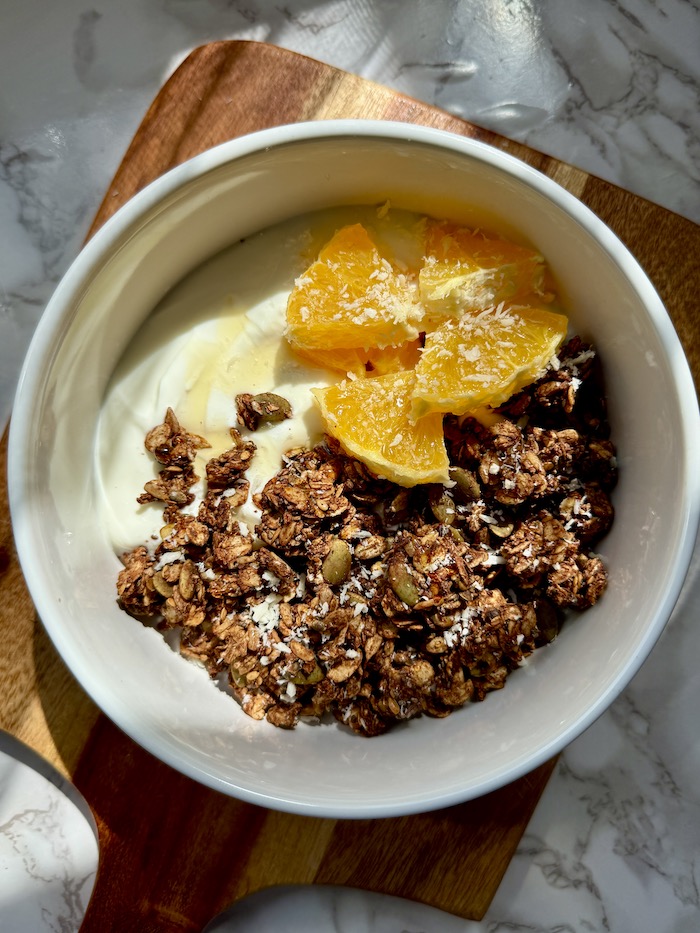 Homemade Orange Chocolate Seeded Granola